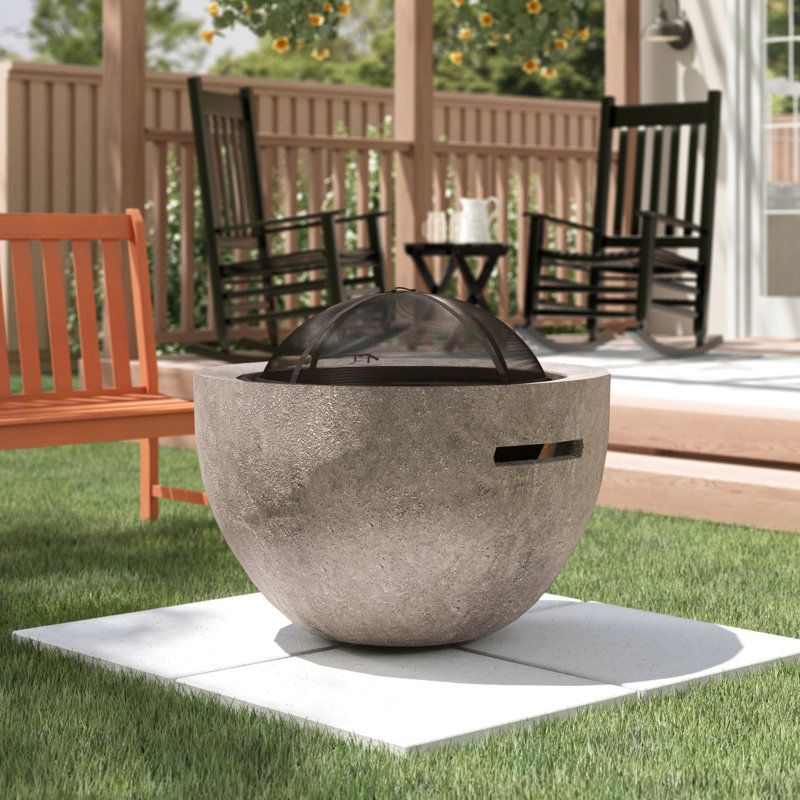 Freeport Park Stephen Faux Concrete Wood Burning Fire Pit & Reviews